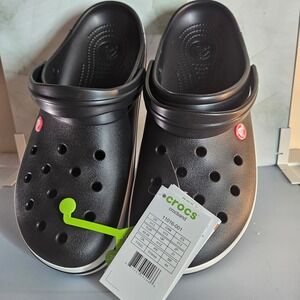 Crocs Crocband‎ Clogs Black White Casual Comfort Shoes Mens 11 Womens 13
